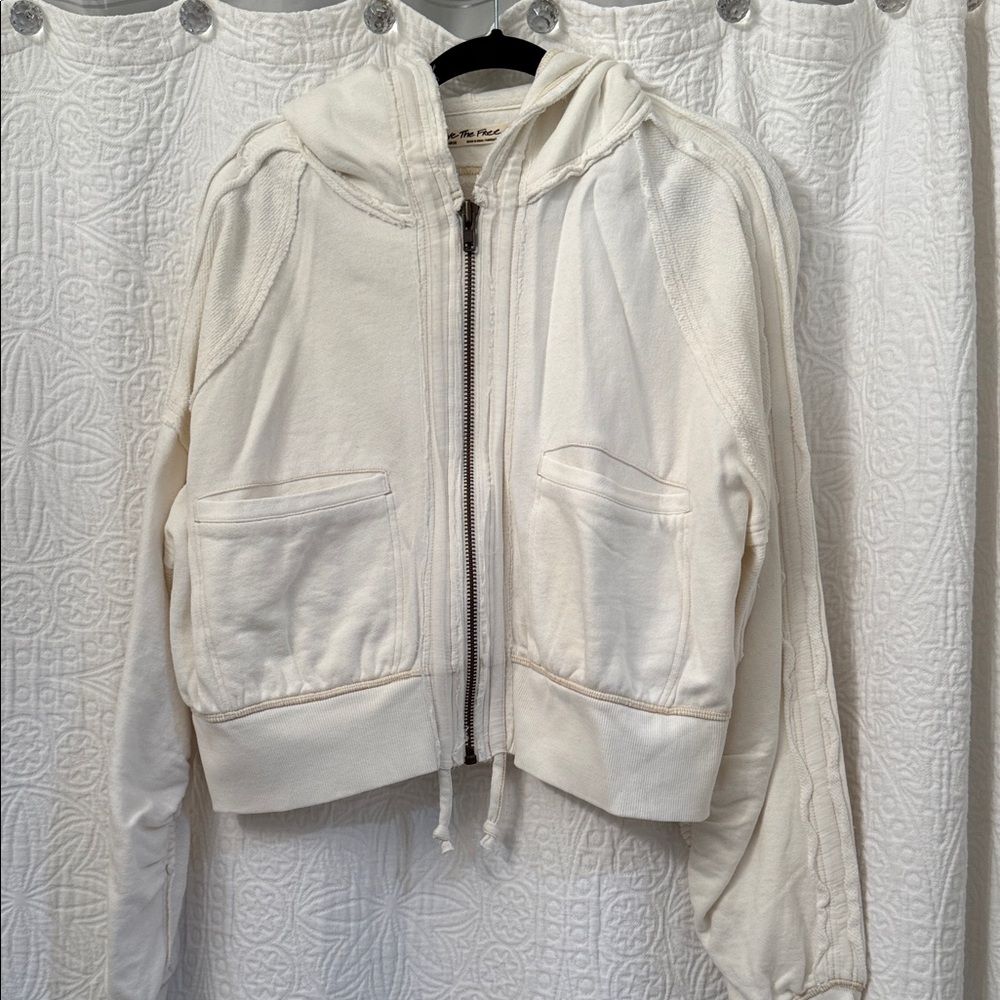 FREE PEOPLE Women's White Hoodie Jacket